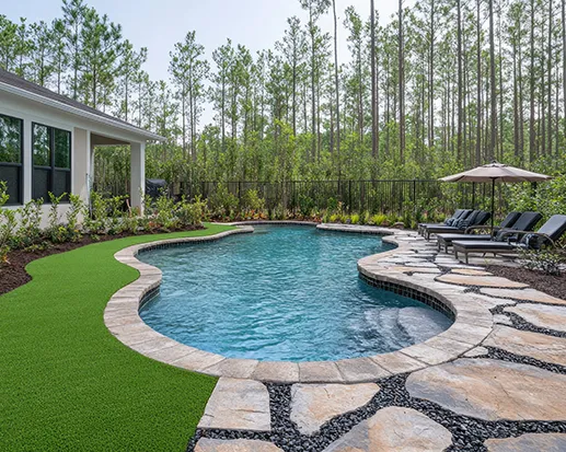 Artificial Grass Pool Area